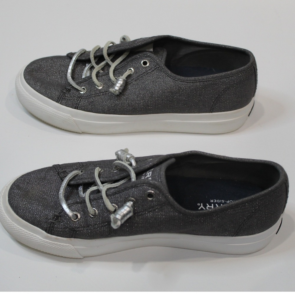 Sperry Top Sider Women's Gray Sparkle Canvas Low Top Shoes Size 7M STS80332‎ - Picture 6 of 8